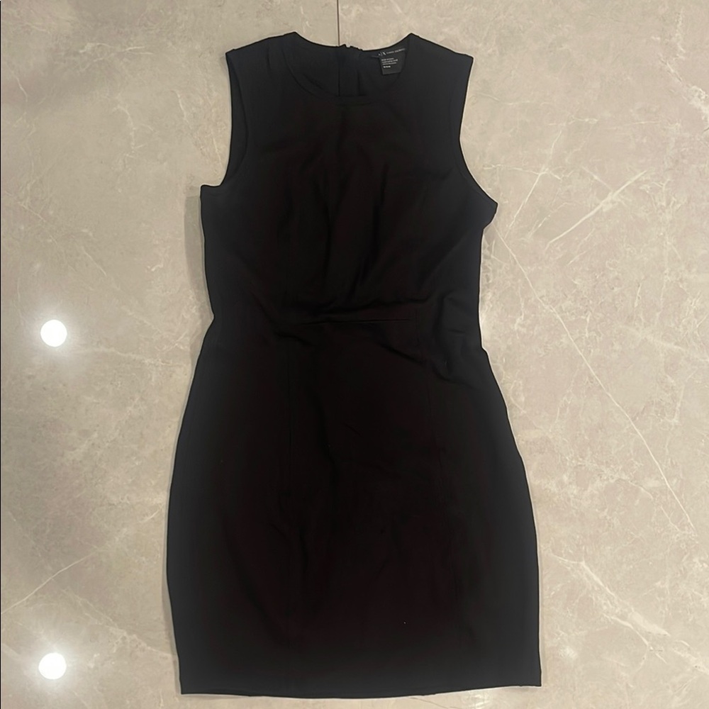 Armani Exchange Black Sheath Mini Dress